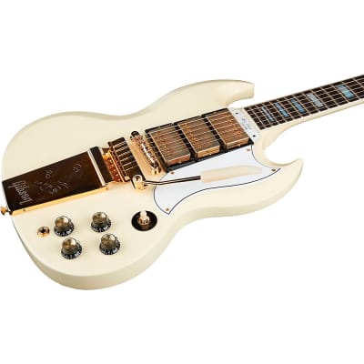 Gibson Custom Murphy Lab 1963 Les Paul SG Reissue 3-Pickup With Maestro Ultra Light Aged Electric Guitar Classic White image 5