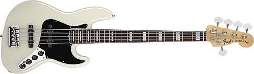 Fender American Deluxe Jazz Bass V 5-String Electric Bass (Rosewood Fingerboard, Olympic White) image 1