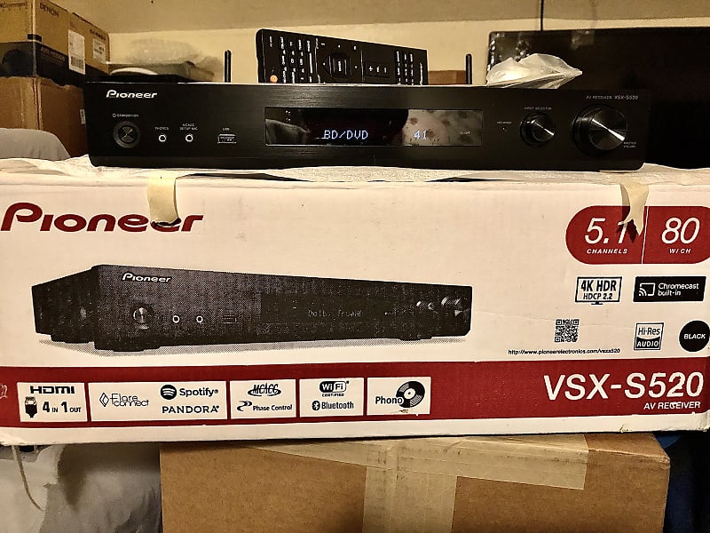 Pioneer VSX-S520 5.1 Channel 4K UHD HDR Network Receiver with Wi