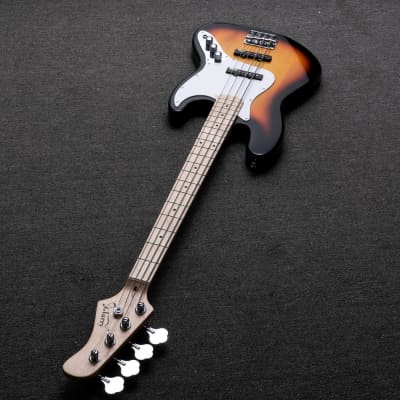 Glarry GJazz Ⅱ Upgrade Electric Bass Guitar with Wilkinson Pickup, Warwick Bass Strings, Bone Nut 2020s Sunset Color image 4