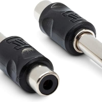 Hosa GPR-101 RCA to 1/4 inch TS Adaptors (2 pieces), Black, Tablet