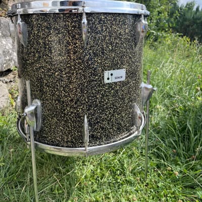 Sonor Teardrop 1960s - 16“ Floor Tom - Black & Gold Sparkle image 11