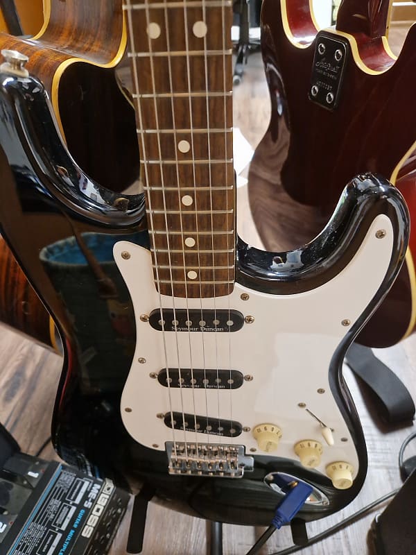 Fender Startocaster Black Label Squier Series 1995 Black Reverb