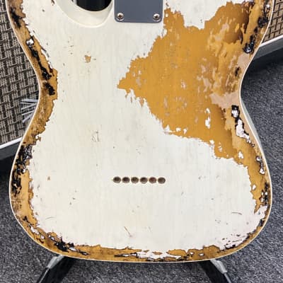 Fender Master Built 62 Tele Custom 2022 - Olympic White over 2-Tone Sunburst image 4