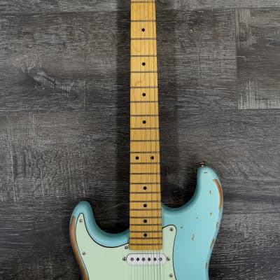 AIO S3 Left Handed Electric Guitar - Relic Sonic Blue (Maple Fingerboard) w/Gator Hard Case image 3