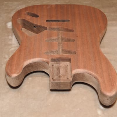 Unfinished Strat 2 Piece Walnut With a 1 Piece Ribbon Sapele/Mahogany Top 5lbs 10.5oz! image 5