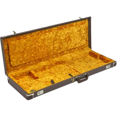 Immagine FENDER - G&G Deluxe Strat/Tele Hardshell Case  Brown with Gold Plush Interior - 0996108422 - 3