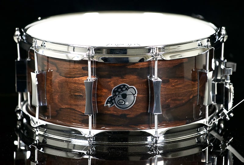 Pork Pie Percussion 6.5" x 14" 10-Ply Maple Snare Drum in Ziricote Gloss Finish image 1