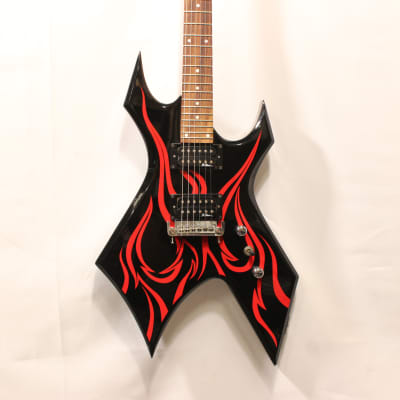 B.C. Rich KKW Warlock 2010 Black with red flames image 1