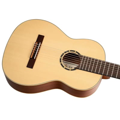Ortega Pro 7 - 7 String Solid Top Nylon String Classical Guitar w/Deluxe Gig Bag, Full Size  (R133-7) image 14