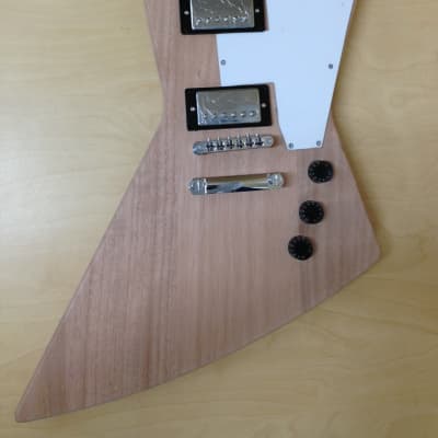 E1958 Explorer Style Electric Guitar DIY Kit,Complete No-Soldering,Mahogany Body image 3