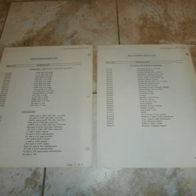 Vintage Early 1970's Fender Bandmaster Replacement Parts List and Schematic! Original Case Candy! image 3