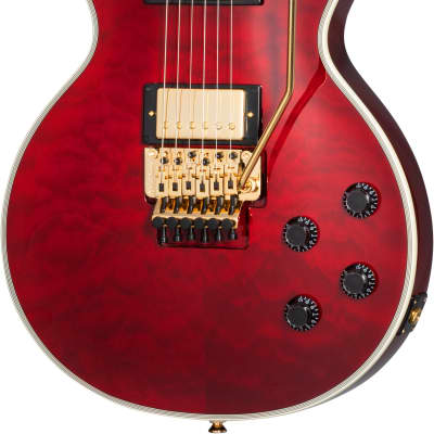 Mint Epiphone Alex Lifeson Les Paul Custom Axcess Quilt Ruby w/case image 2