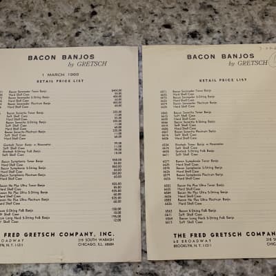 Gretsch Bacon Banjo Brochure & Price Lists 1968 1969 image 5
