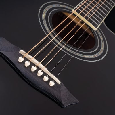 Washburn Festival Series Model EA10B Black Acoustic Electric Petite Jumbo Guitar image 11