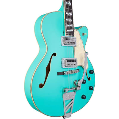 D'Angelico Deluxe Series 175 With TV Jones Humbuckers Limited-Edition Hollowbody Electric Guitar Matte Surf Green image 5