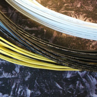 12 Feet ( 4 Black / 4 Yellow / 4 White) 22 awg PVC Coated Guitar Wire 22 gauge image 1