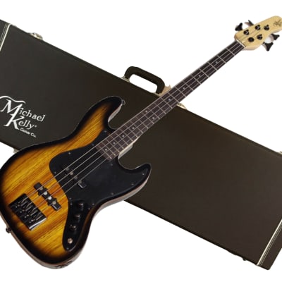 MICHAEL KELLY Element 4-string electric BASS guitar NEW w/ Hard Case - Zebra Burst image 1