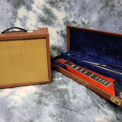 Vintage 1966 Electro by Rickenbacker Model 100 Lap Steel with legs Hard Shell Case with Original 12 inch Amp image 25