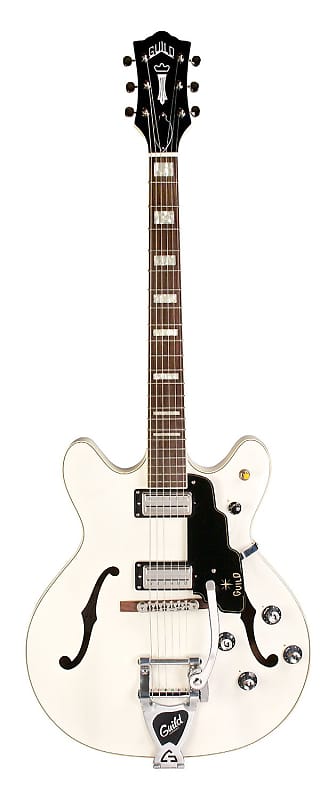 Guild Starfire V Snowcrest White E-Guitar Semi-Hollow w/tremolo +  Case image 1