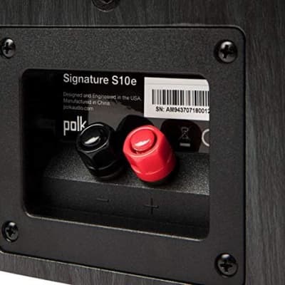 Polk Audio Signature S10E Bookshelf Speaker (Pair) - Surround Speaker,  4” Driver, 1" Terylene Dome Tweeter (Black) (Open Box) image 3