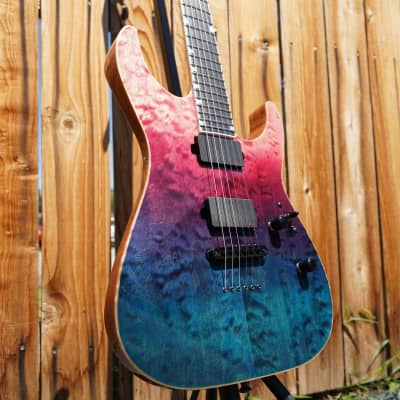ESP USA M-II NTB NT Wild Berry Fade 6-String Electric Guitar w/ Black Tolex Case image 8