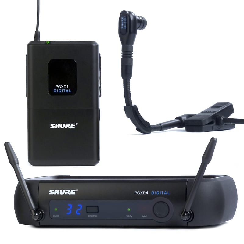 Shure PGXD14 BETA98H X8 Digital Wireless System with Beta 98H C Clip On Condenser Instrument Mic