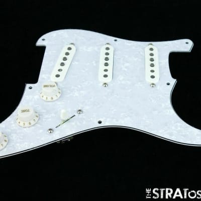NEW Fender Stratocaster LOADED PICKGUARD Strat Tex Mex White Pearloid 8 Hole image 1