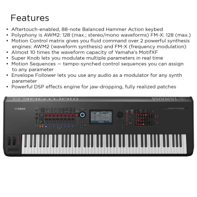Yamaha Montage8 88-Key Flagship Music Synthesizer Workstation with Heavy Duty Z-Stand, Bench and Flash Drive image 5