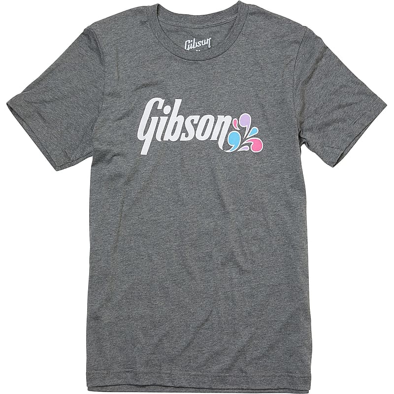Gibson Floral Logo T-Shirt, Dark Grey, XL image 1