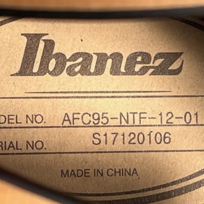Ibanez AFC95-NTF Contemporary Archtop Single Cutaway Dual Pickup with Bound Ebony Fretboard 2010s - Natural image 3