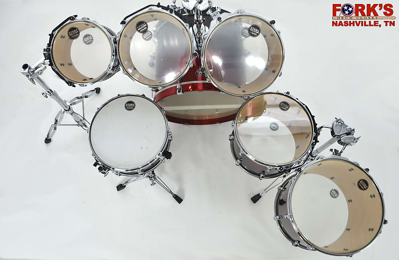 Tama Starclassic Birch 7pc Red to black sparkle fade lacquer (Rare