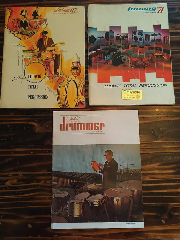 Ludwig Catalog Lot 1967, 1971 and Ludwig Drummer issue 1960's Reverb