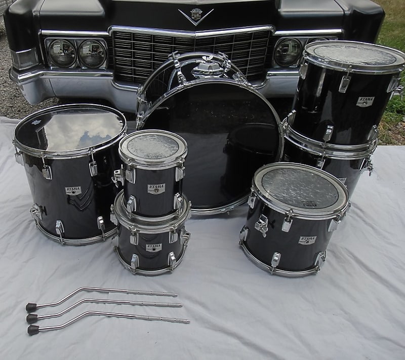 Tama Swingstar 1980's black drum set shell pack RARE SIZES 8