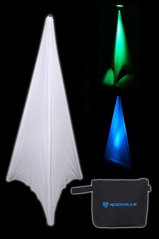 Rockville RSC7W White Scrim Cloth To Cover Speaker Stand For Reverb