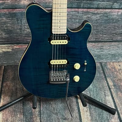 Sterling by Music Man AX3FM-NBL-M1 Axis Electric Guitar - Neptune Blue image 1