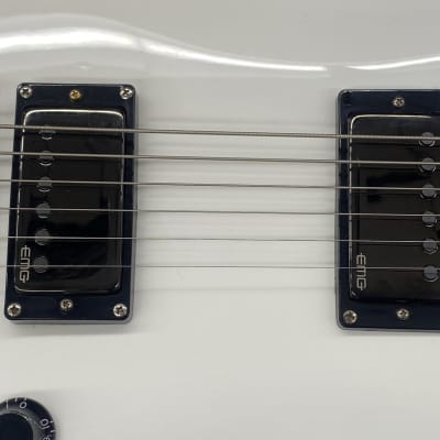 Jericho Avenger Baritone Electric Guitar with EMG Pickups - White Top image 10