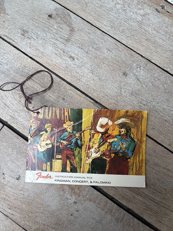 1966-1969 Fender Kingman Concert Palomino Instruction Manual Hang Tag Rare Vintage CBS Collector image 1