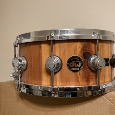 DW Craviotto Exotic Cedar 6.5x14 Snare Drum with May Mic Hand Signed by Johnny image 1