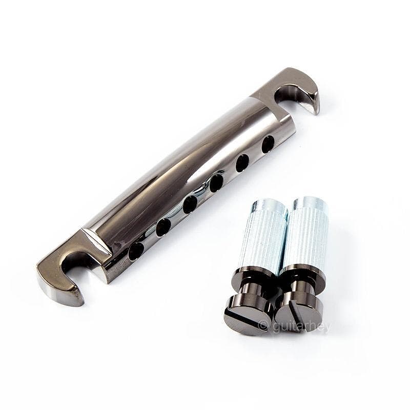 NEW Gotoh GE101A Aluminum Tailpiece Metric Studs for Import Guitars COSMO BLACK image 1