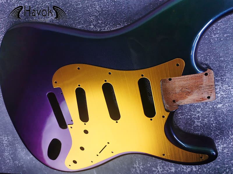 Guitar guard 11-Holes Aluminum Anodized Gold Modern Style | Reverb