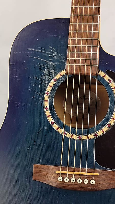 Art & Lutherie Cedar Acoustic Electric Guitar Blue | Reverb