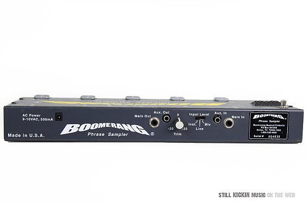 BOOMERANG PLUS PHRASE SAMPLER Version 2 GUITAR LOOPER PEDAL + AC