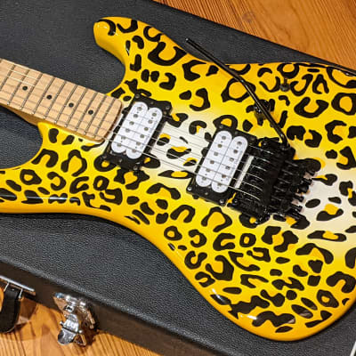 Kramer 2015 Pacer Satchel Yellow Leopard MIK Steel Panther Guitar w/Case, Very RARE, EXC Condition image 3