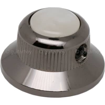 NEW (1) Q-Parts UFO Guitar Knob KBU-0751 Acrylic White Pearl on Top COSMO BLACK for sale