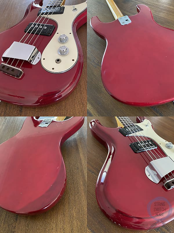Mosrite Avenger Bass, Firstman, Cherry Red, 1970s, MIJ | Reverb
