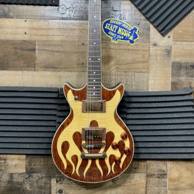 Devlin Double Cutaway w/Wood Flame Top for sale