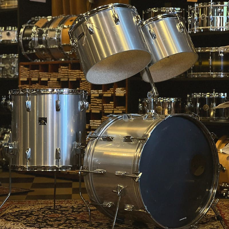 VINTAGE 1970's Tama Concert Tom Drum Set in Metallic Silver Reverb