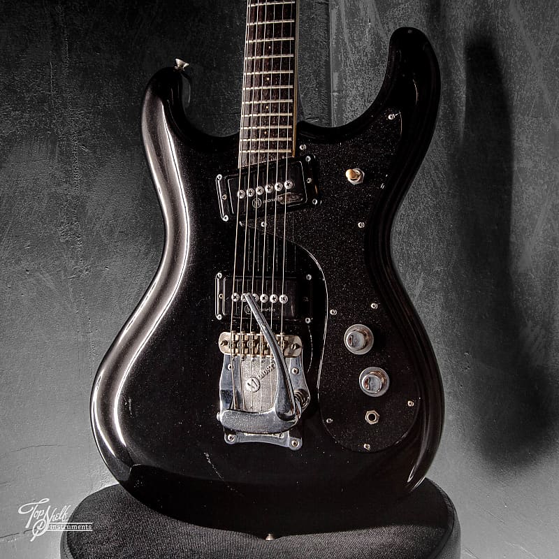Mosrite Avenger Black Sparkle Firstman 1975 | Reverb