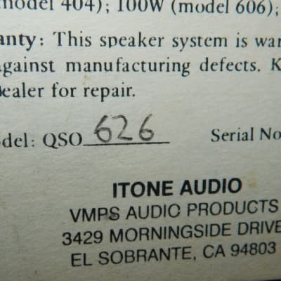 VMPS 626 bookchelf or center channel speaker image 7